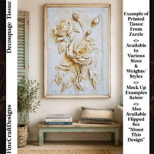 Papier Mousseline Rose en plâtre vintage français démodé FN3L découp