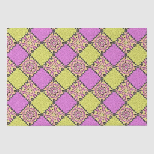 Papier Mousseline Rose et chaux (Recto)