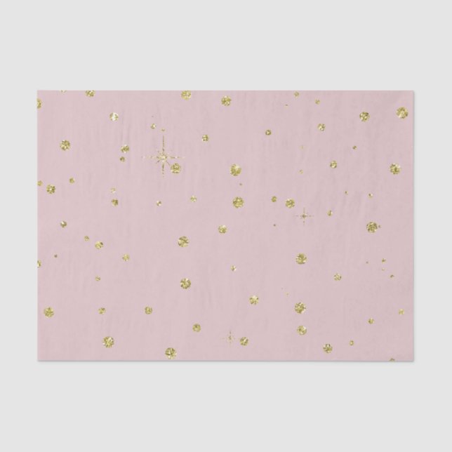 Papier Mousseline Rose et points de confettis de parties (Recto)
