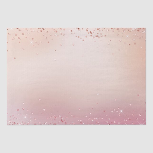 Papier Mousseline Rose et Rose Sparkle Ombre (Recto)