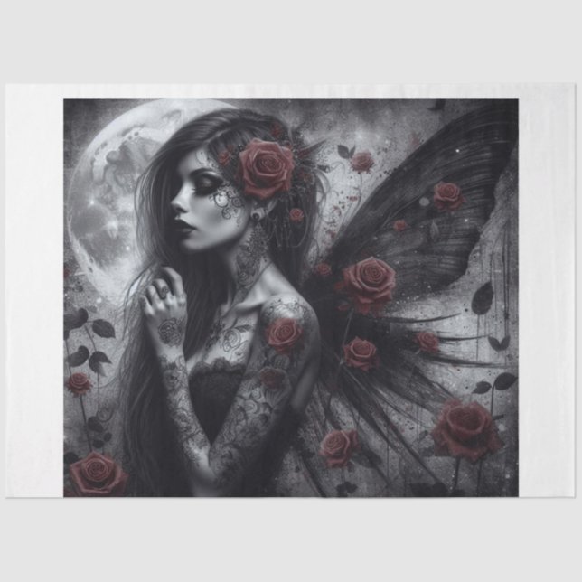 Papier Mousseline Rose Fairy (Recto)