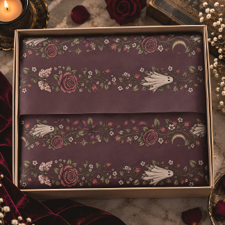 Papier Mousseline Rose Ghost Ruban Rayure Vintage Halloween