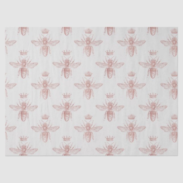 Papier Mousseline Rose Gold Bee Series Design 2 Tissu Papier (Recto)
