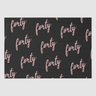 Papier Mousseline Rose Gold Black 40 Anniversaire Parties scintillan