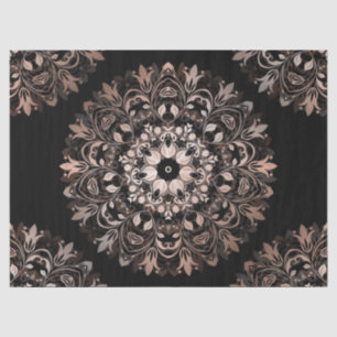 Papier Mousseline Rose Gold Black Floral Mandala