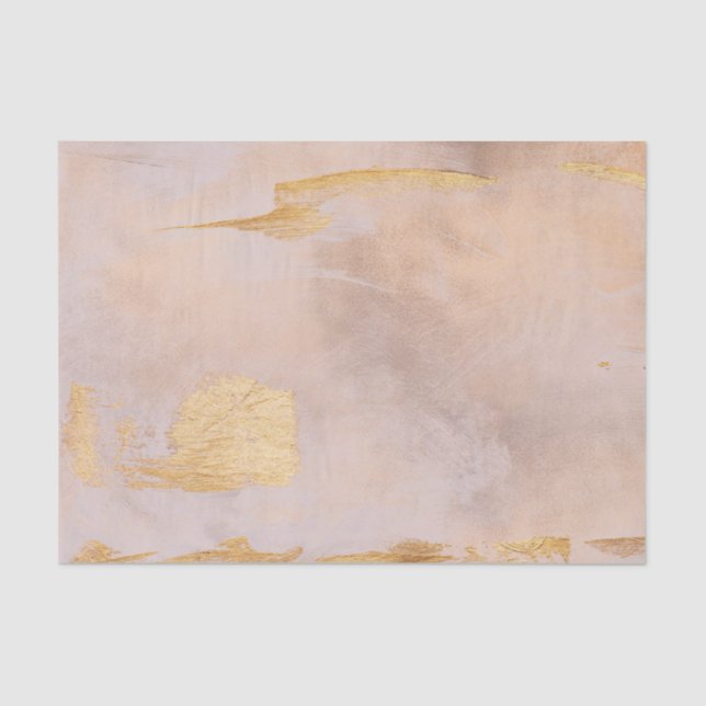 Papier Mousseline Rose Gold Blush and Gold Texture (Recto)