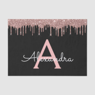 Papier Mousseline Rose Gold - Blush Pink Black Parties scintillant N