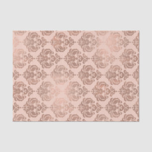 Papier Mousseline Rose Gold Blush Rose Moderne Glam Damask