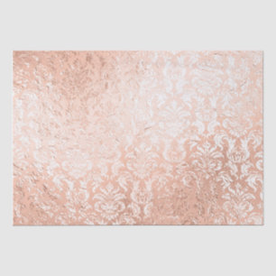 Papier Mousseline Rose Gold Damask