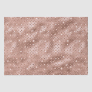 Papier Mousseline Rose Gold Élégant Paillettes Métalliques à pois