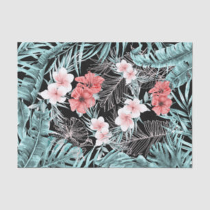 Papier Mousseline Rose Gold Elegant Tropical Botanique Île Luau