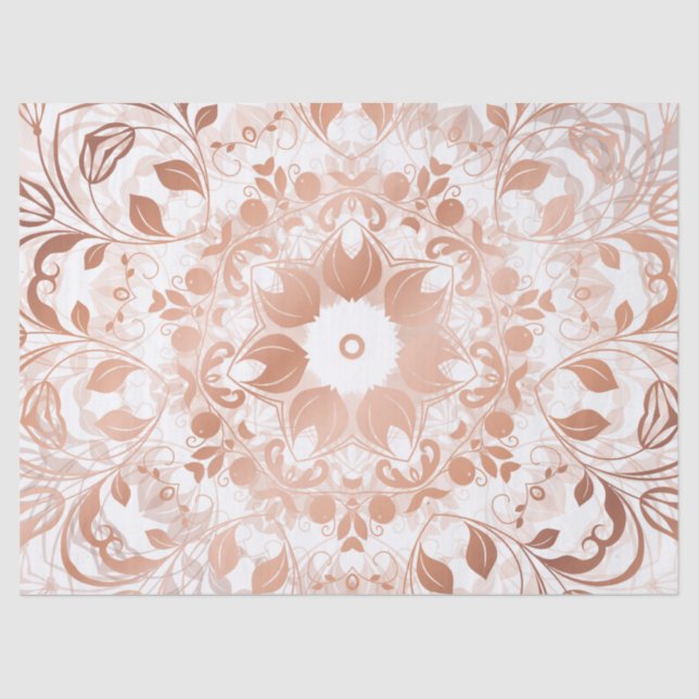 Papier Mousseline Rose Gold Floral Mandala (Recto)