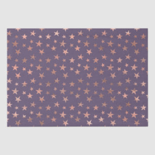 Papier Mousseline Rose Gold Glamouruseux et Étoiles Lavande