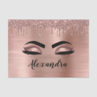 Rose Gold Glitter Sparkle Eyelashes Monogram