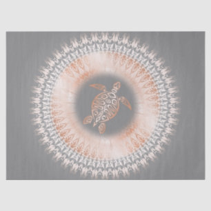 Papier Mousseline Rose Gold Grey Turtle Mandala