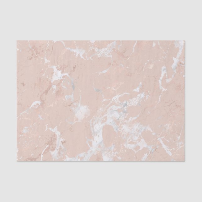 Papier Mousseline Rose Gold Marble 3, Découpage ou sac cadeau (Recto)
