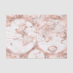 Papier Mousseline Rose Gold Pink MetParties scintillant Carte du mon
