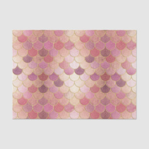 Papier Mousseline Rose Gold Shimmer Mermaid Échelle Motif