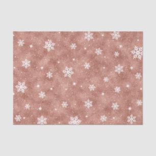 Papier Mousseline Rose Gold Stars Sparkling Flakes Motif
