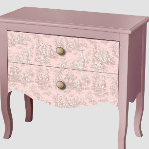 Papier Mousseline Rose Gold Vintage Toile de Jouy Floral