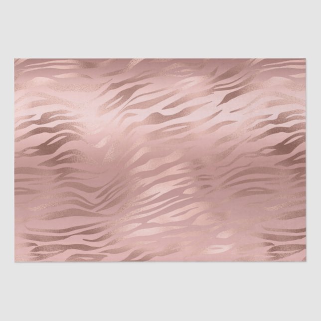 Papier Mousseline Rose Gold Zebra Print (Recto)