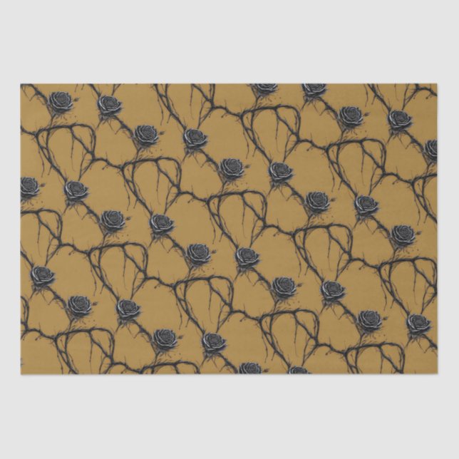 Papier Mousseline Rose gothique noir Motif Speedpaint (Recto)