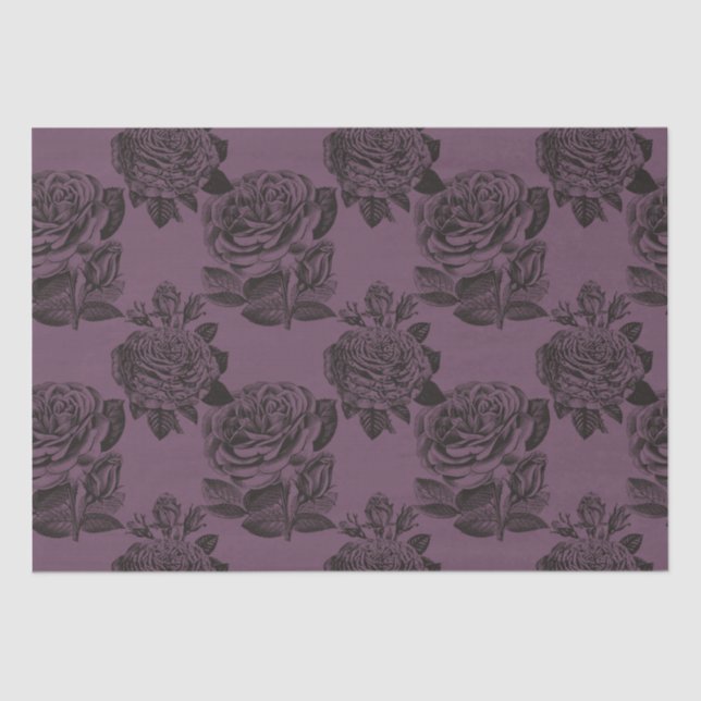 Papier Mousseline Rose gothique violet et noir Motif Halloween (Recto)