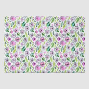 Papier Mousseline Rose Gris Vert Floral Mariage Anniversaire Elle