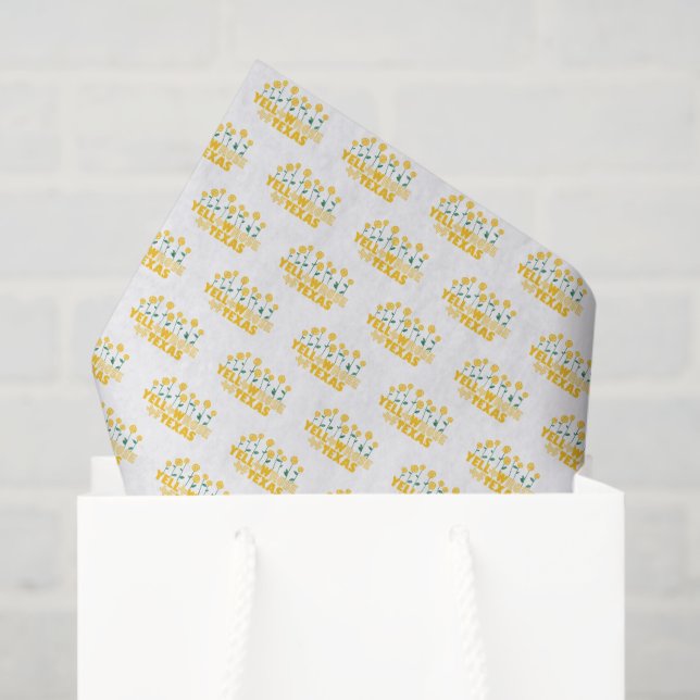 Papier Mousseline Rose jaune du Texas (Sac cadeau)