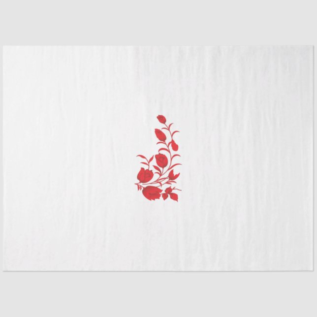 Papier Mousseline Rose Madder, design floral Thunderbird (Recto)