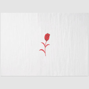 Papier Mousseline Rose Madder, Rouge lave, design floral