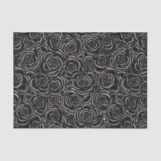 Papier Mousseline Rose noir gothique foncé motif floral Whimsigoth