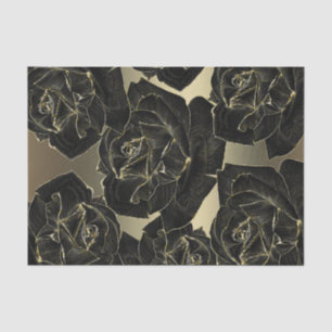 Papier Mousseline Rose noire et or Glamour Élégant Chic Classe Fête