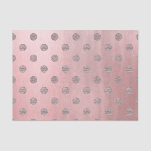 Papier Mousseline Rose or rose brillant glam Pois moderne chic (Recto)