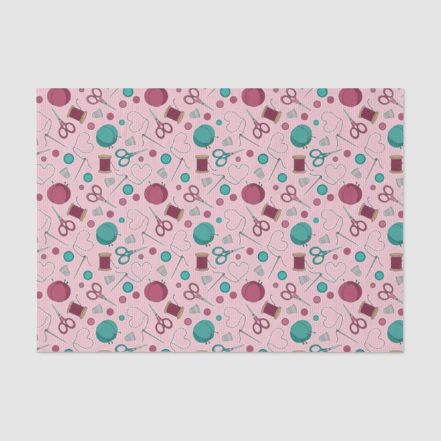 Papier Mousseline Rose orienté de couture mignon de motif (Recto)