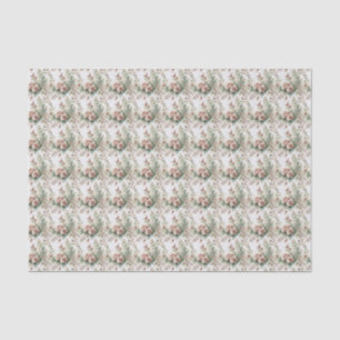 Papier Mousseline Rose Poussiéreuse Vert Sauge Floral Fête Prénatale