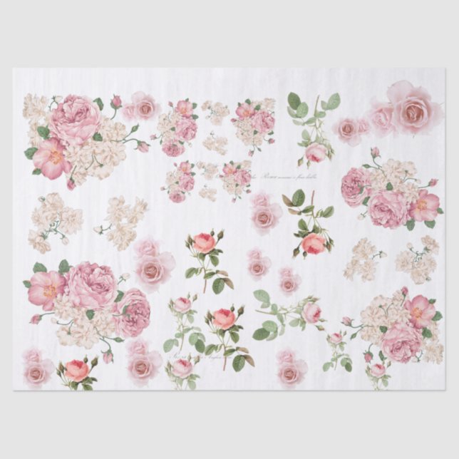 Papier Mousseline Rose romantique (Recto)