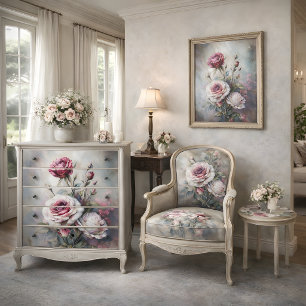 Papier Mousseline Rose Romantique Art Découpage