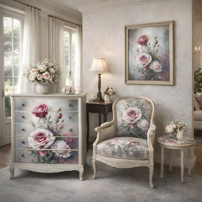 Papier Mousseline Rose Romantique Art Découpage (Romantic Rose Art Decoupage Tissue Paper)