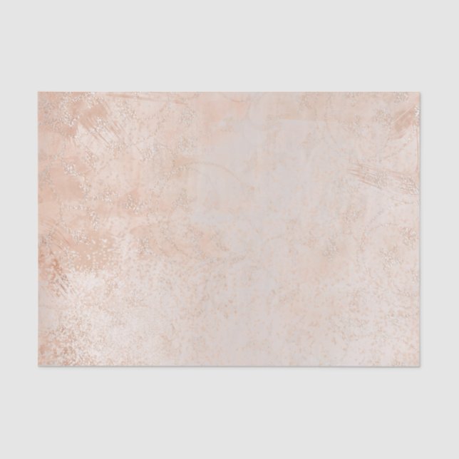 Papier Mousseline Rose Rose Or Abstrait Peach Argent Lux (Recto)