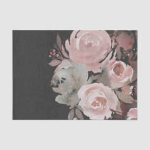 Papier Mousseline Rose rose pailleté Fleurs sombres Glamour Chic