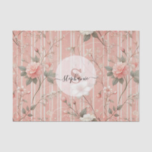 Papier Mousseline Rose rose vintage sur Arrière - plan rose rayé
