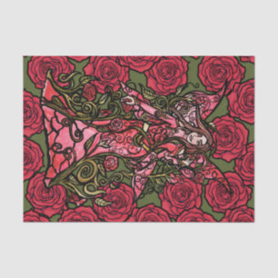 Papier Mousseline Rose rouge