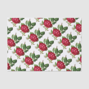 Papier Mousseline Rose rouge floral vintage élégant