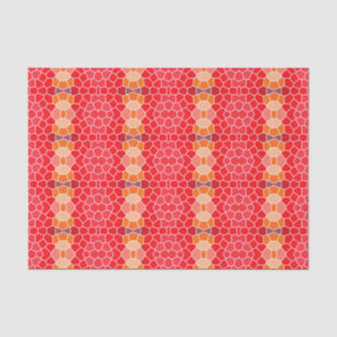 Papier Mousseline Rose Rouge Orange Motif