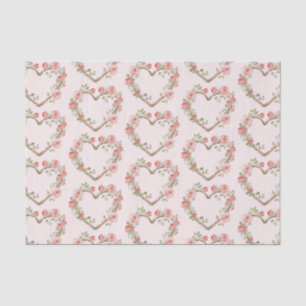 Papier Mousseline Rose rouge romantique rose rose florale cœur maria