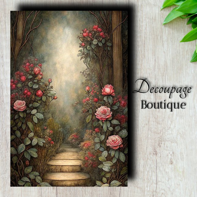 Papier Mousseline Rose va au-delà du découpage (Rose Steps Beyond Decoupage                                        Tissue Paper)