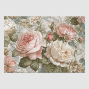 Papier Mousseline Rose victorienne romantique vintage