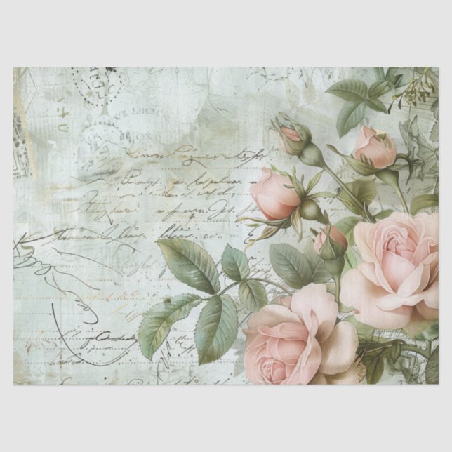 Papier Mousseline Rose vintage (Recto)