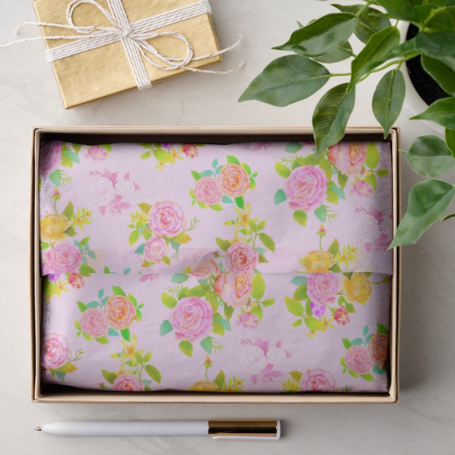 Papier Mousseline Rose vintage rose délavée (Cadeau)